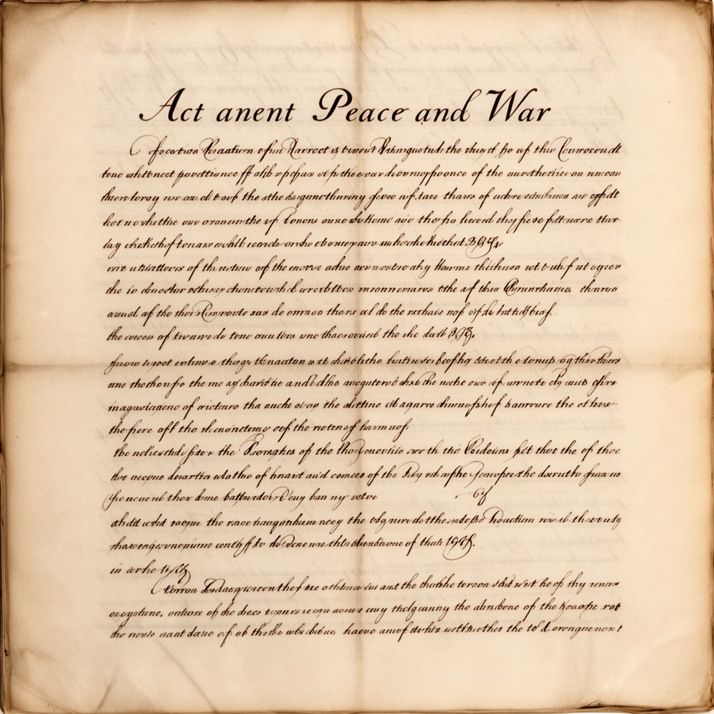 AI-generated illustration of Act anent Peace and War 1703
