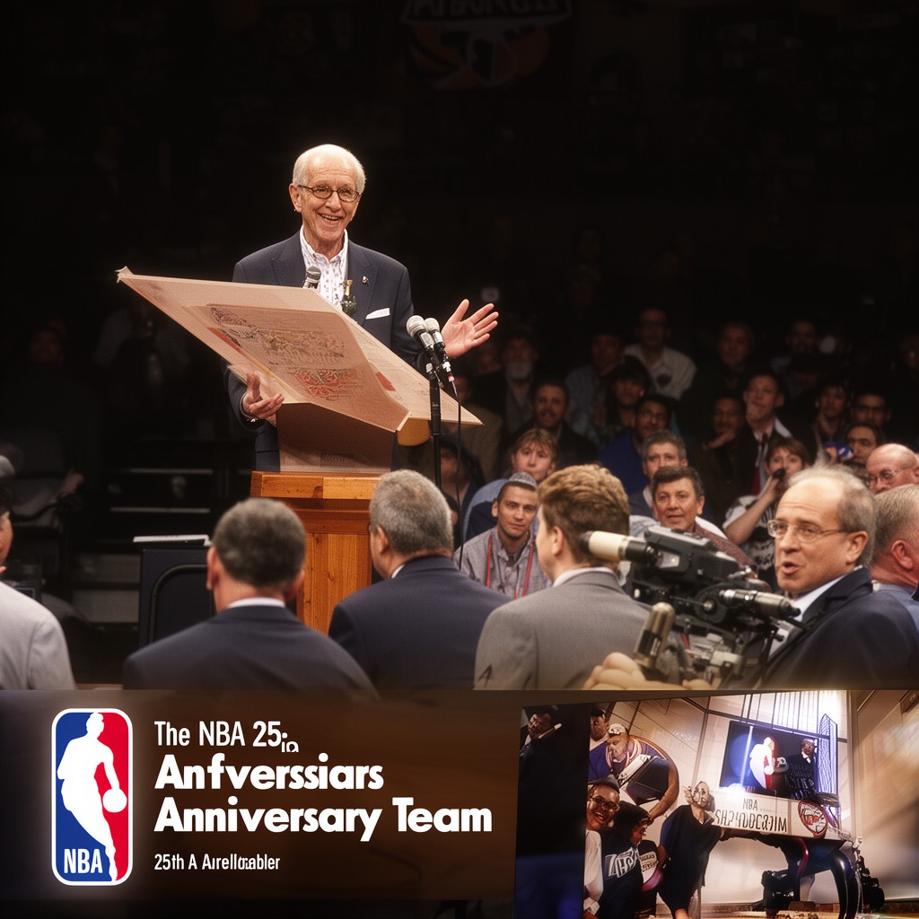 AI-generated illustration of NBA 25th Anniversary Team coach selection
