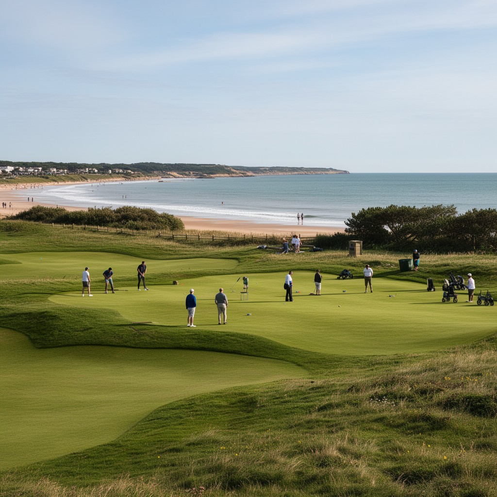 AI-generated illustration of Royal Cinque Ports Golf Club (nearby at Deal)