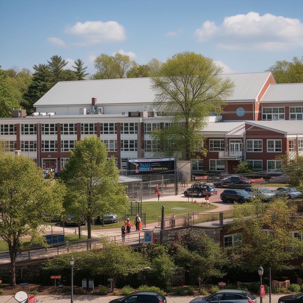 AI-generated illustration of Zervas Elementary School