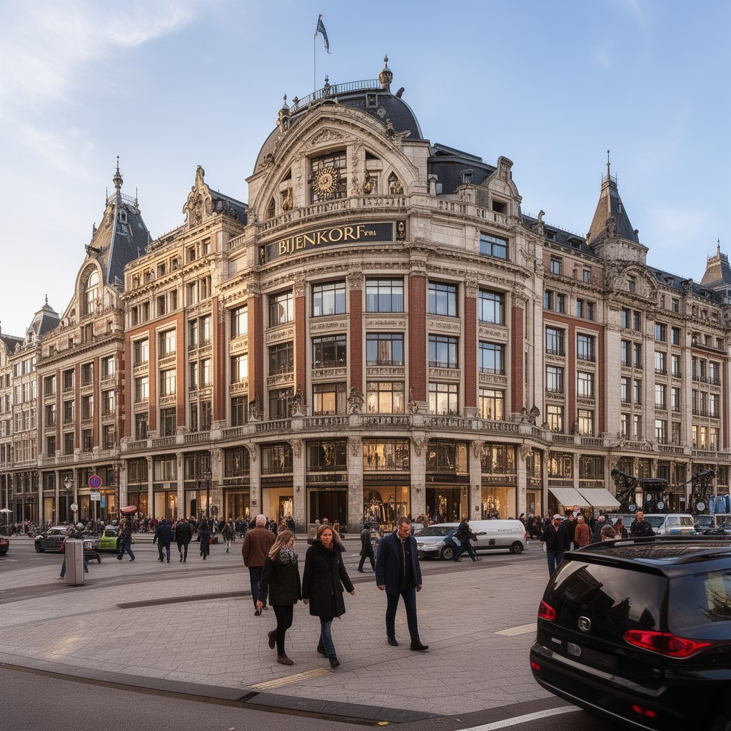 AI-generated illustration of Bijenkorf department store