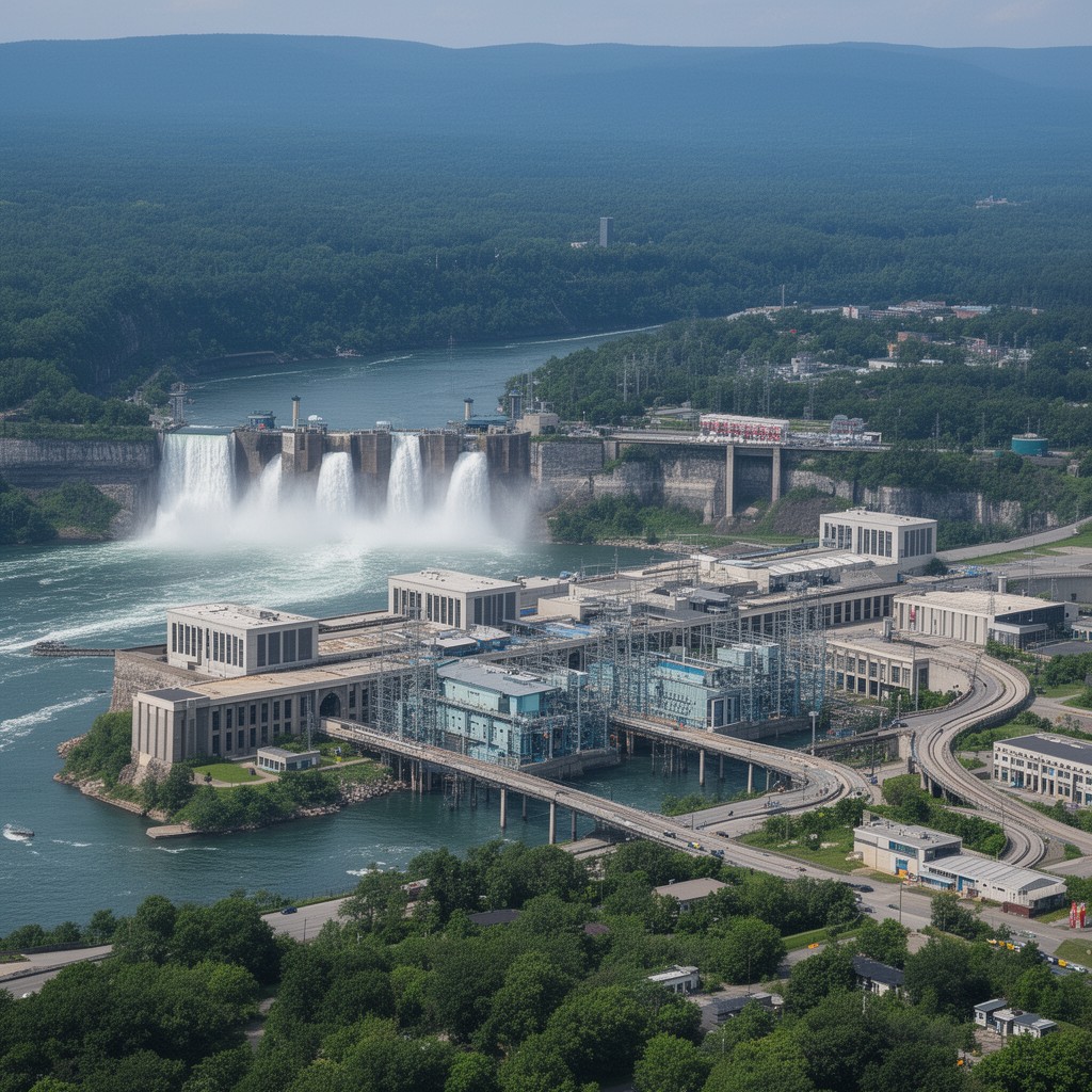 AI-generated illustration of Sir Adam Beck Hydroelectric Generating Stations