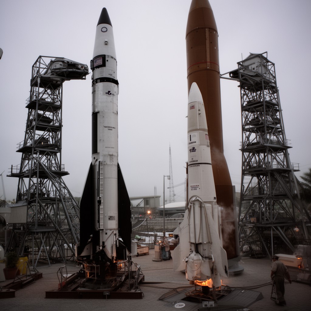 AI-generated illustration of United States rocket program