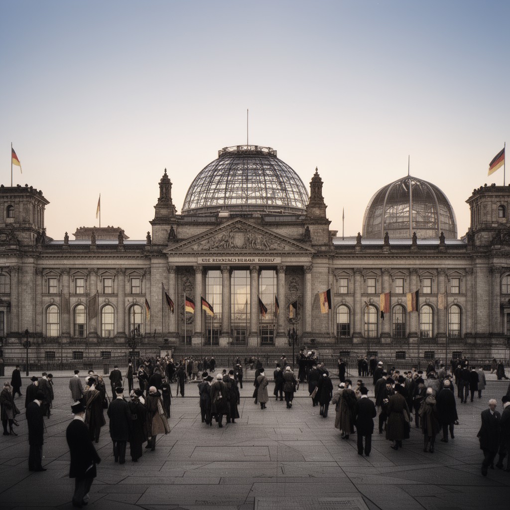 AI-generated illustration of Reichstag of the Weimar Republic