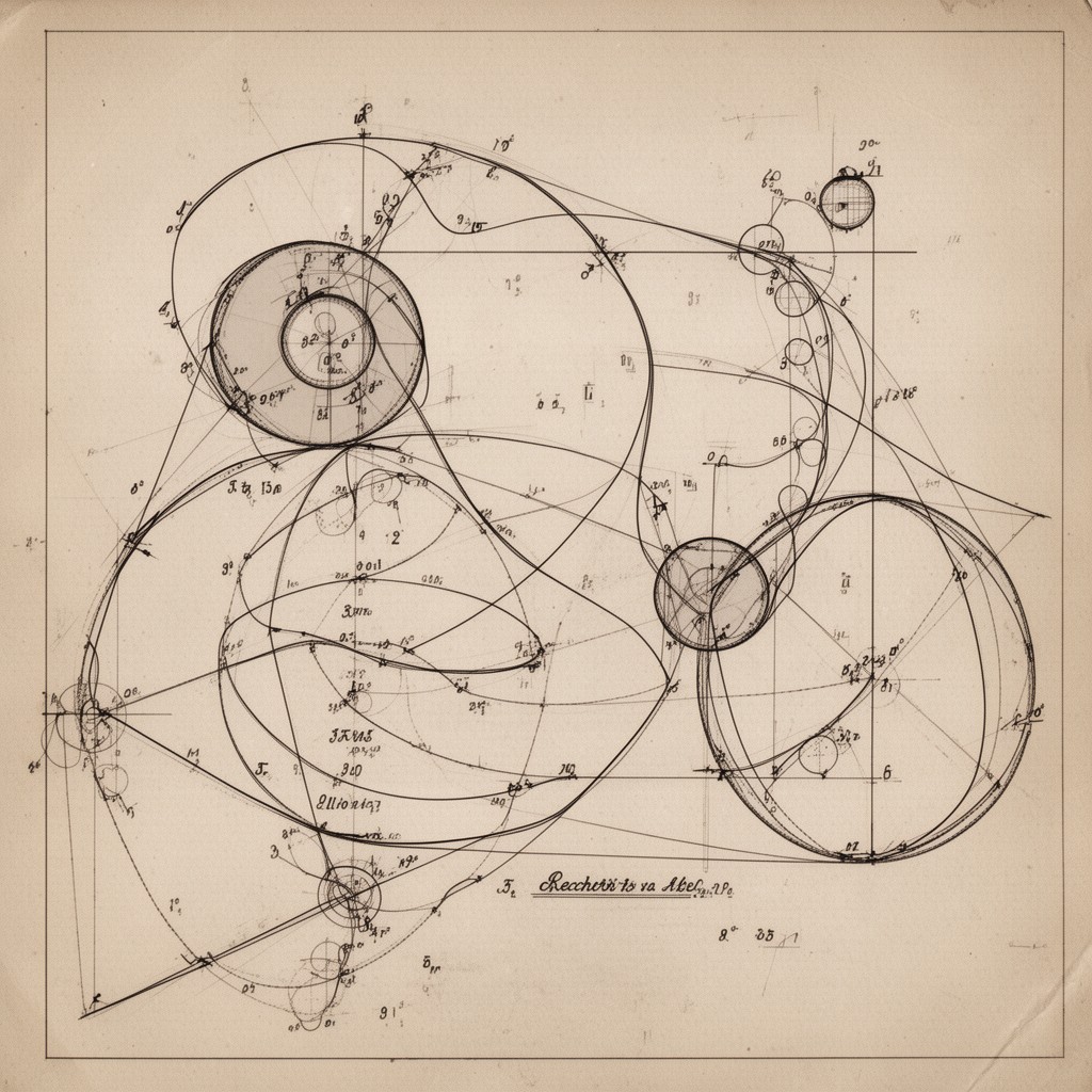AI-generated illustration of Recherches sur les fonctions elliptiques