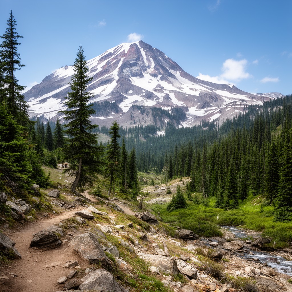 AI-generated illustration of Timberline Trail