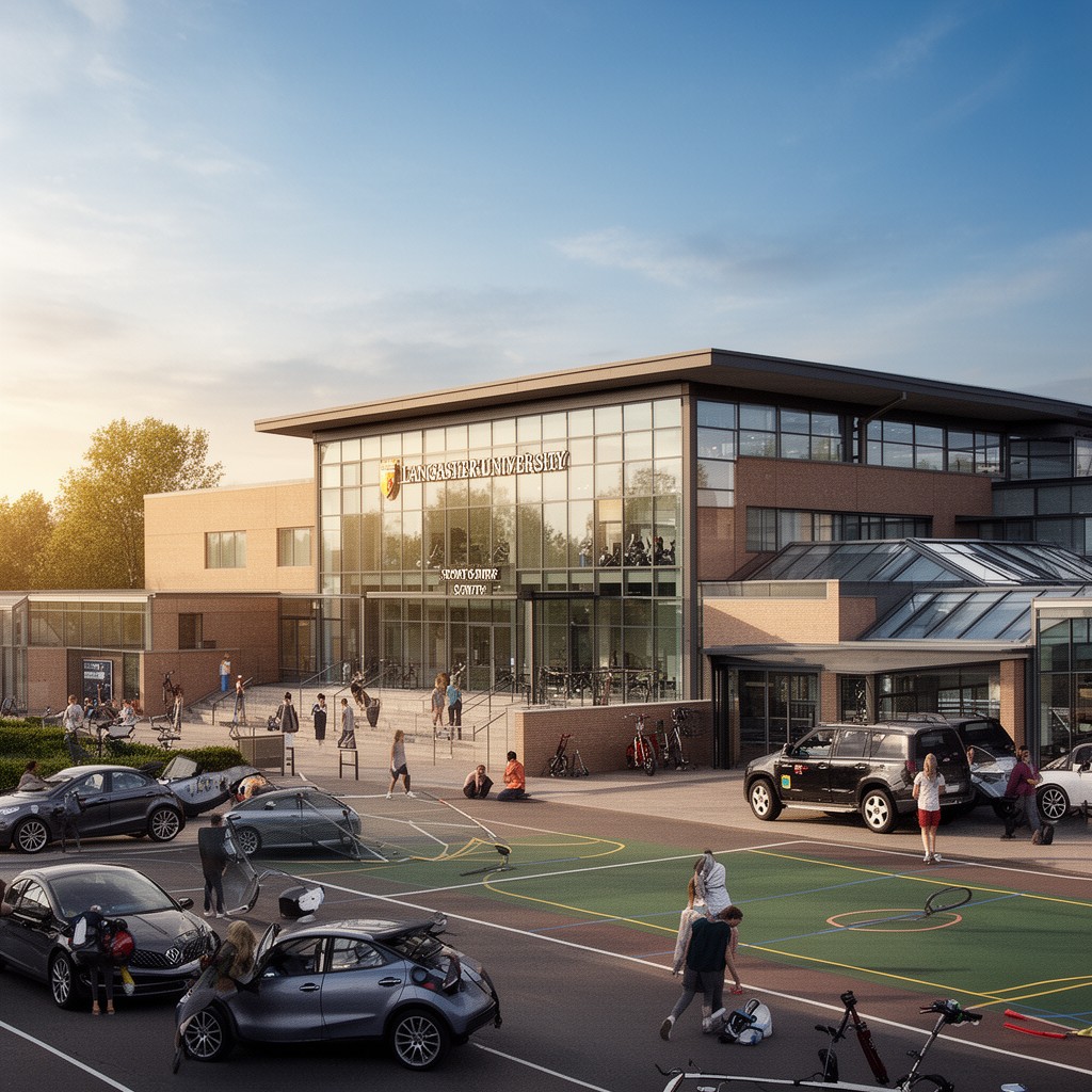 AI-generated illustration of Lancaster University Sports Centre