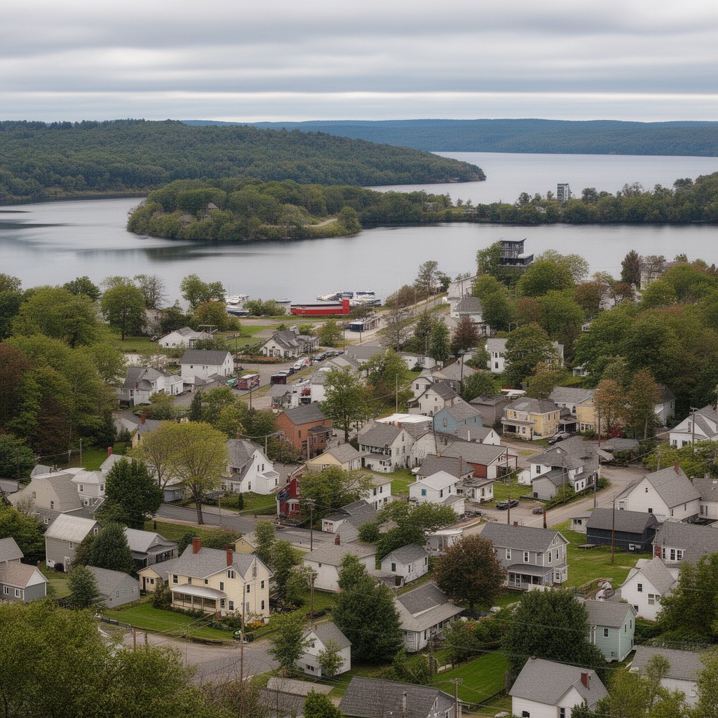 AI-generated illustration of town of Standish, Maine