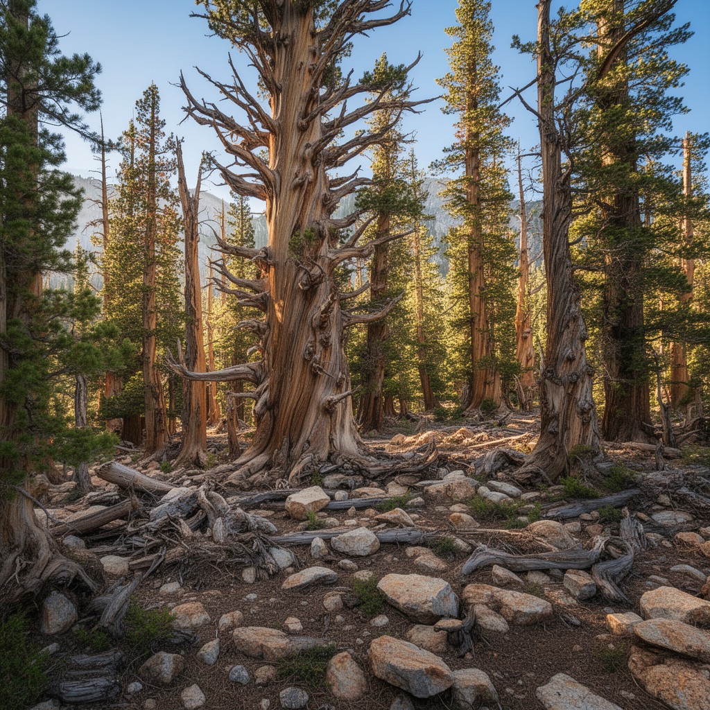 AI-generated illustration of Ancient Bristlecone Pine Forest