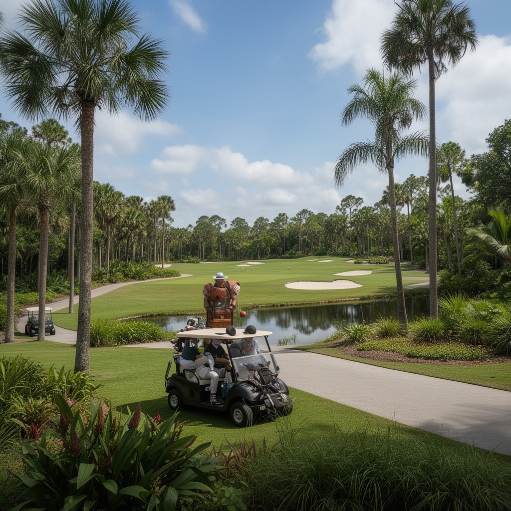 AI-generated illustration of Disney's Palm Golf Course