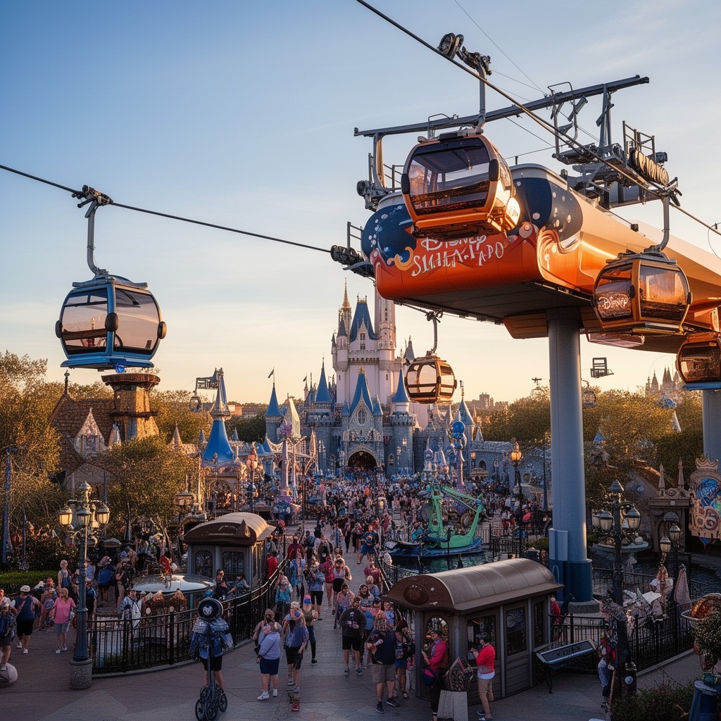 AI-generated illustration of Disney Skyliner