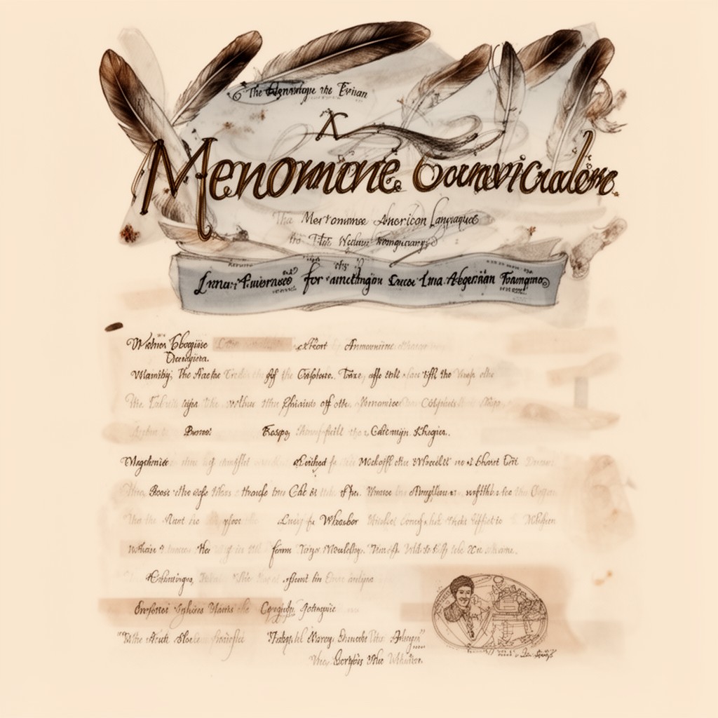 AI-generated illustration of Menominee language