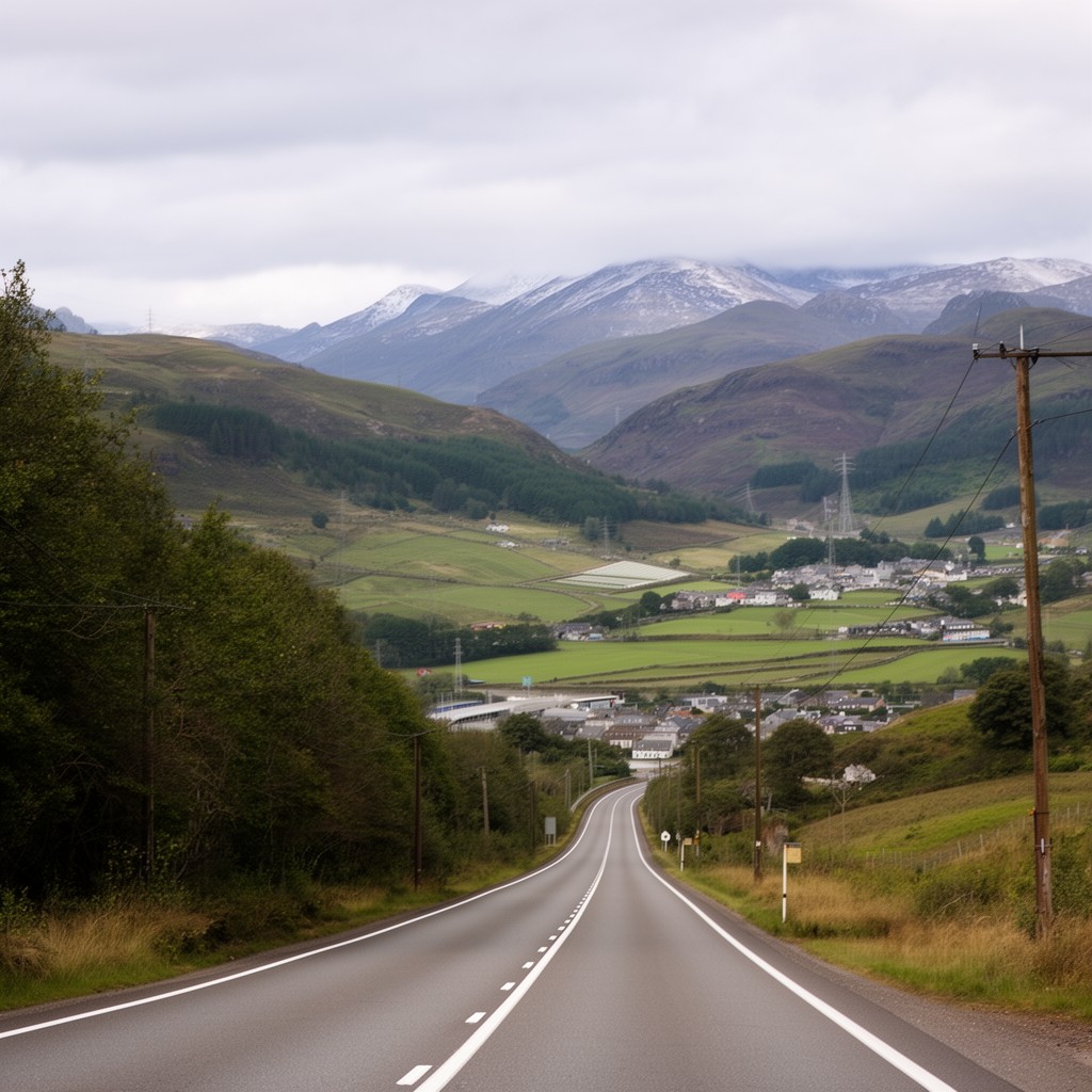 AI-generated illustration of A85 road