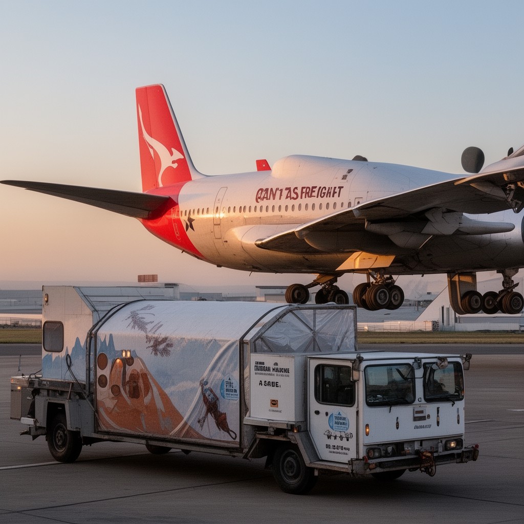AI-generated illustration of Qantas Freight