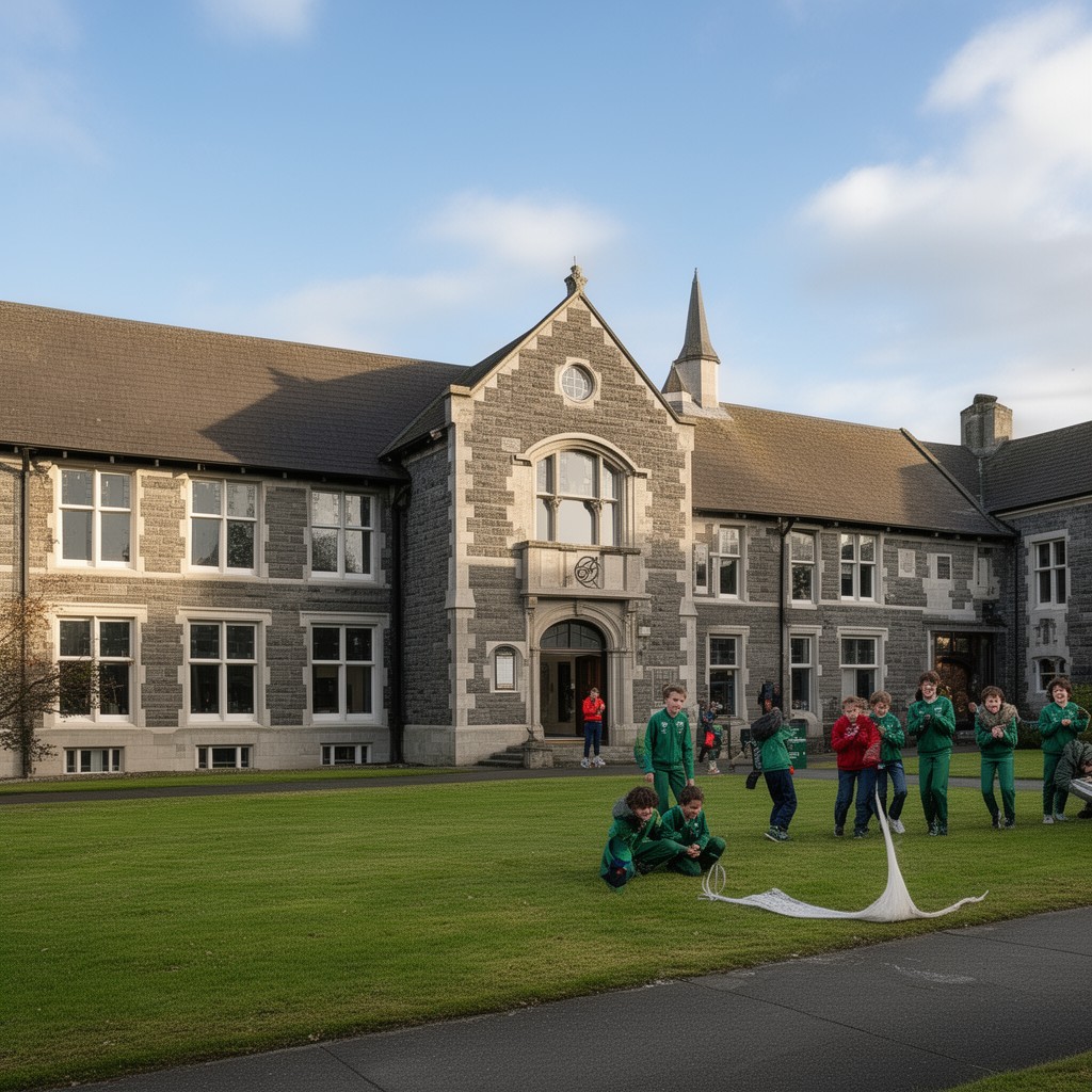 AI-generated illustration of St Bede's College, Christchurch