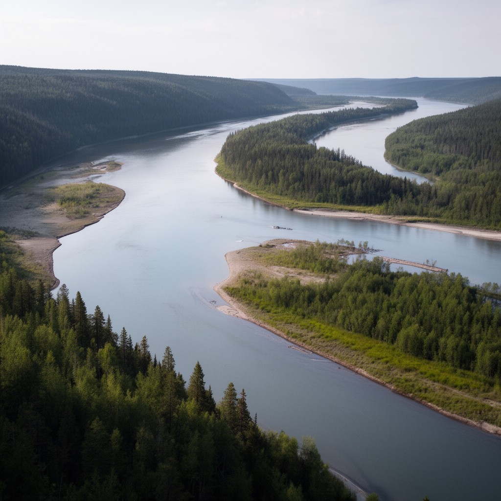 AI-generated illustration of Ob River
