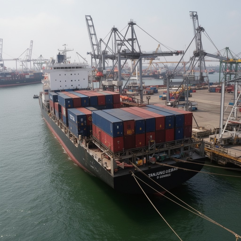 AI-generated illustration of Port of Tanjung Emas