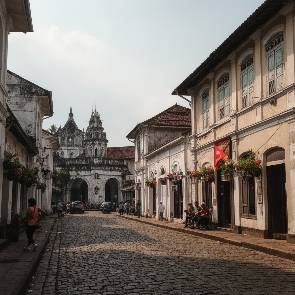 AI-generated illustration of Old Town (Kota Lama)