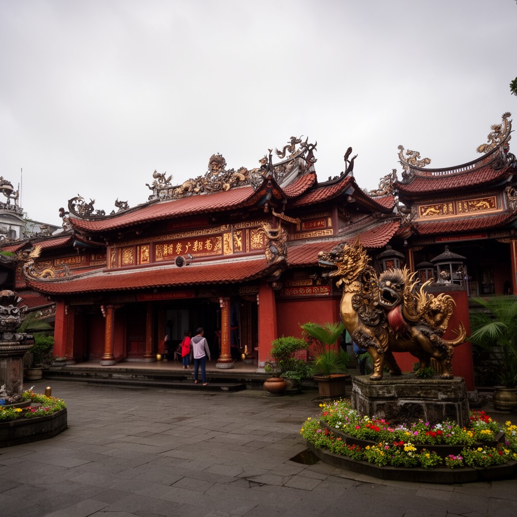 AI-generated illustration of Sam Poo Kong Temple