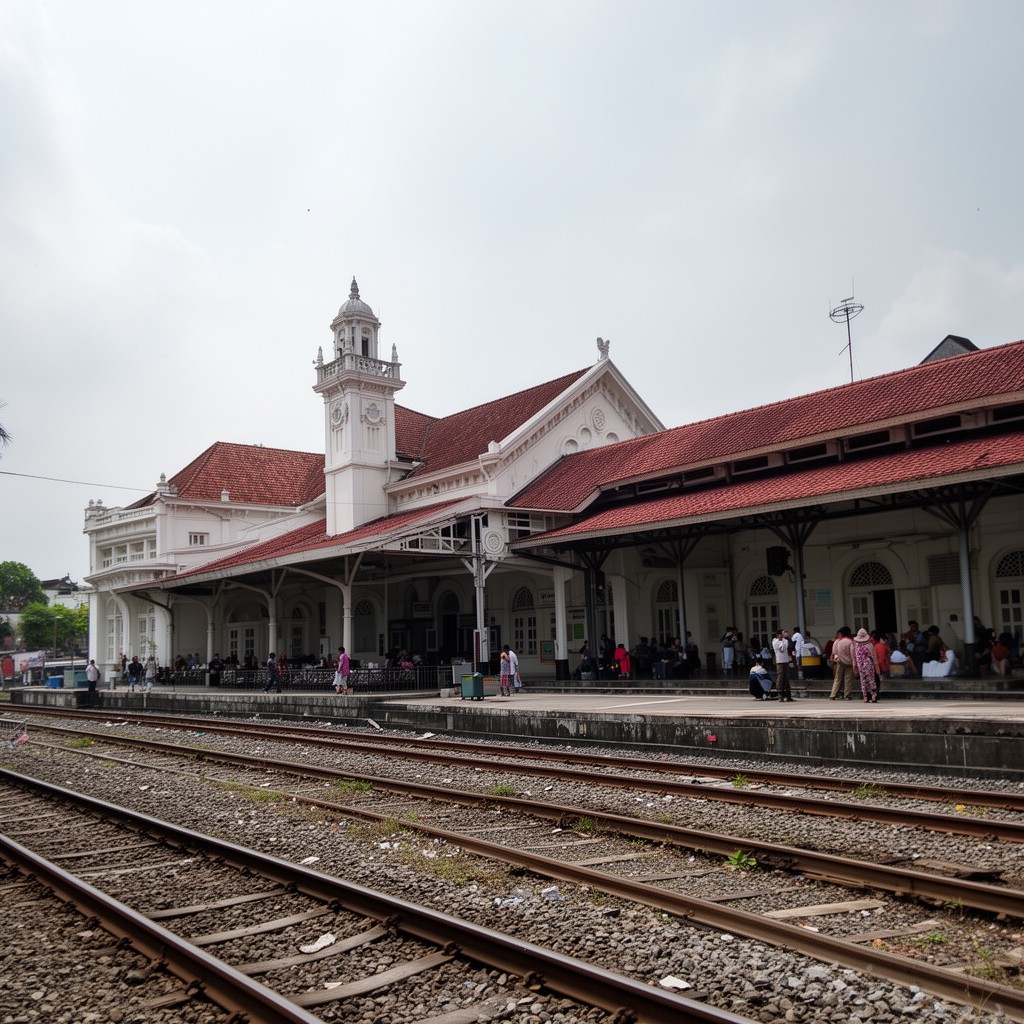 AI-generated illustration of Semarang Tawang railway station