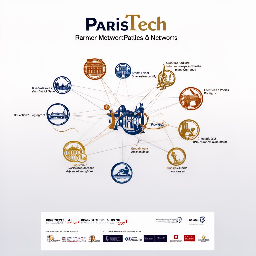 AI-generated illustration of ParisTech (historical network)