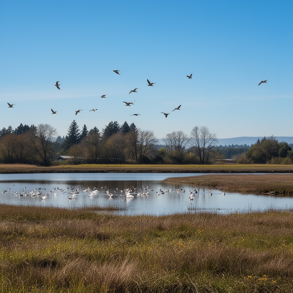 AI-generated illustration of Ridgefield National Wildlife Refuge