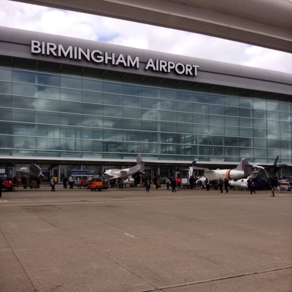 AI-generated illustration of Birmingham Airport