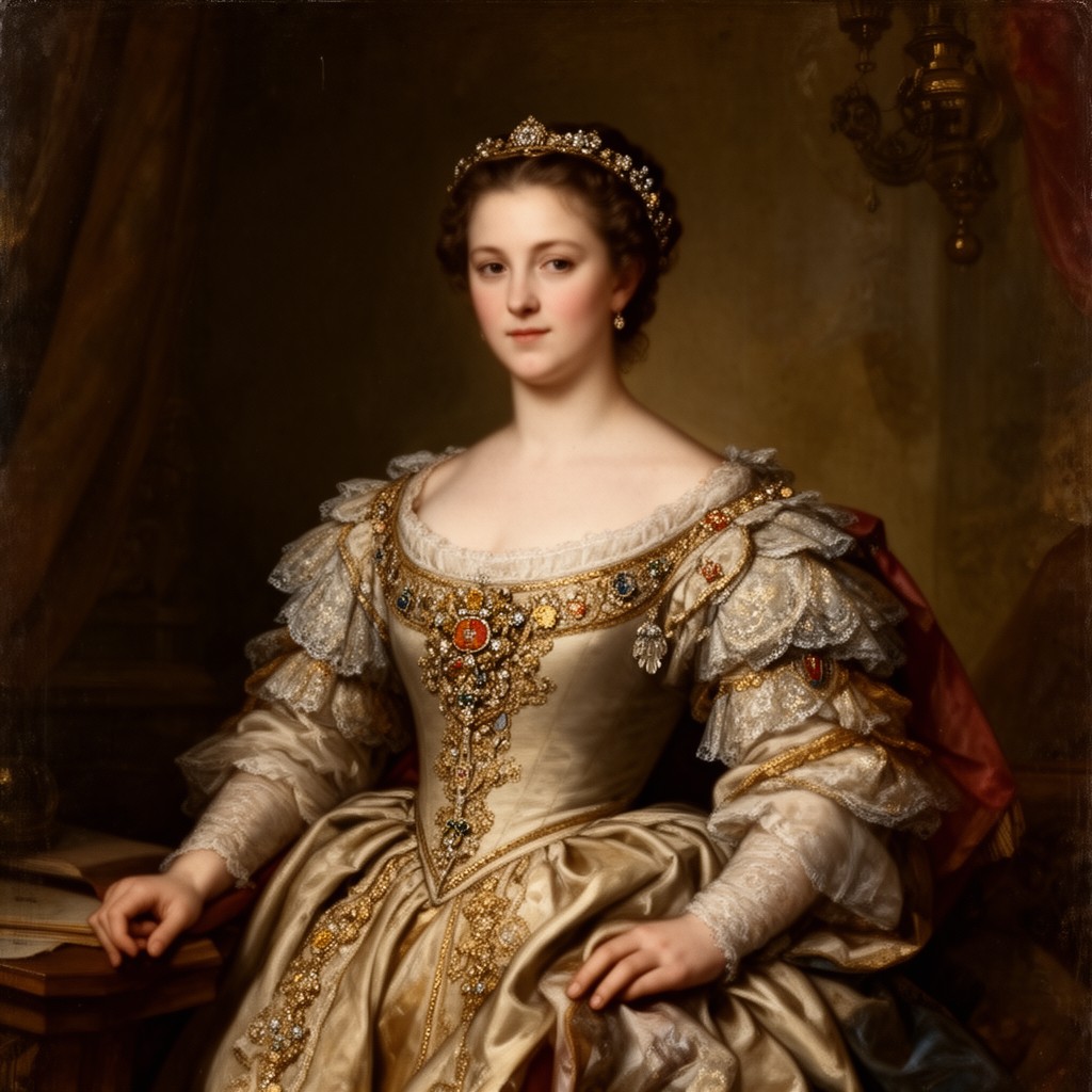 AI-generated illustration of Maria Manuela, Princess of Portugal
