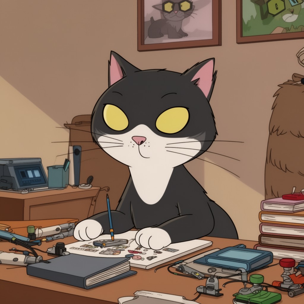 AI-generated illustration of Jefferson the cat
