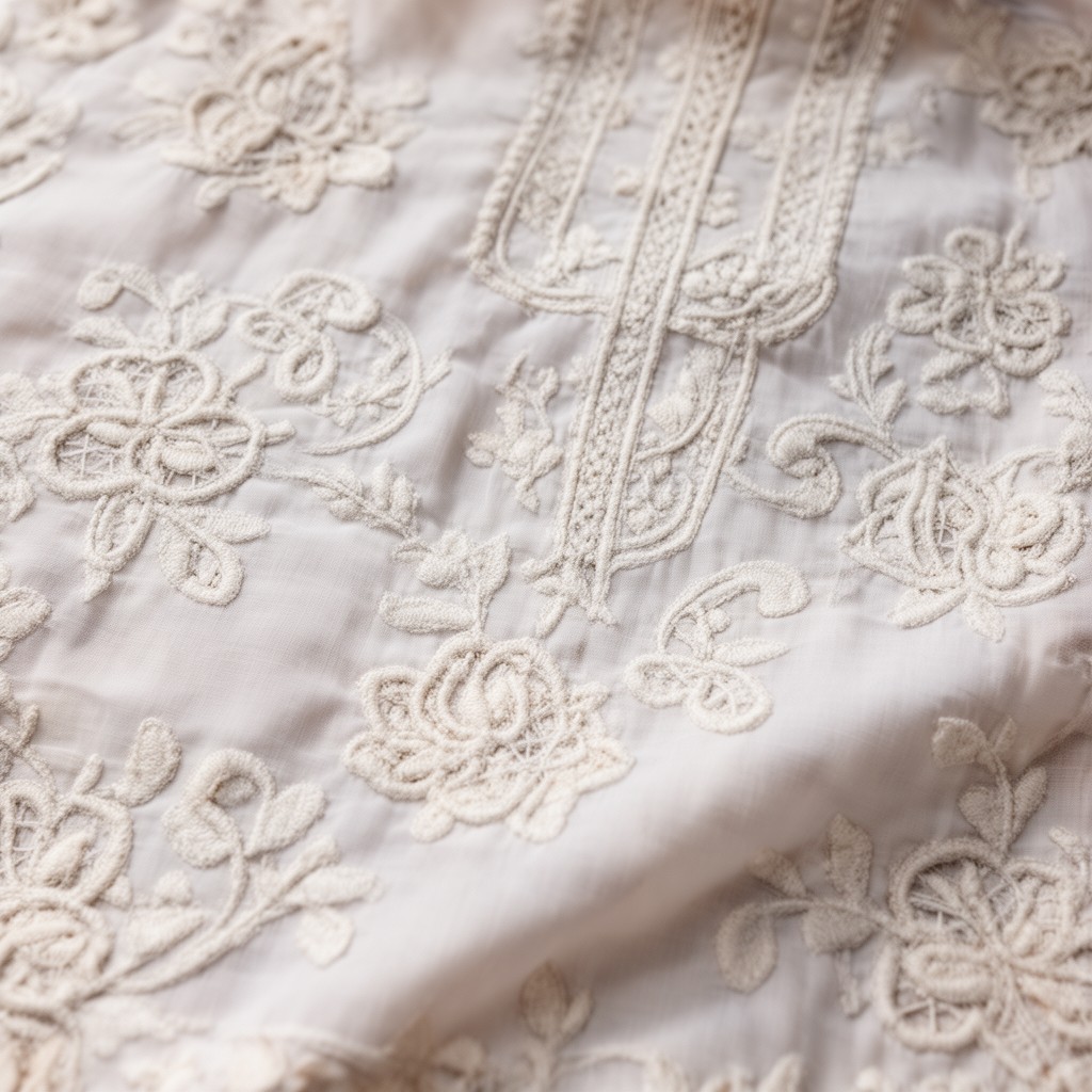AI-generated illustration of Chikankari embroidery