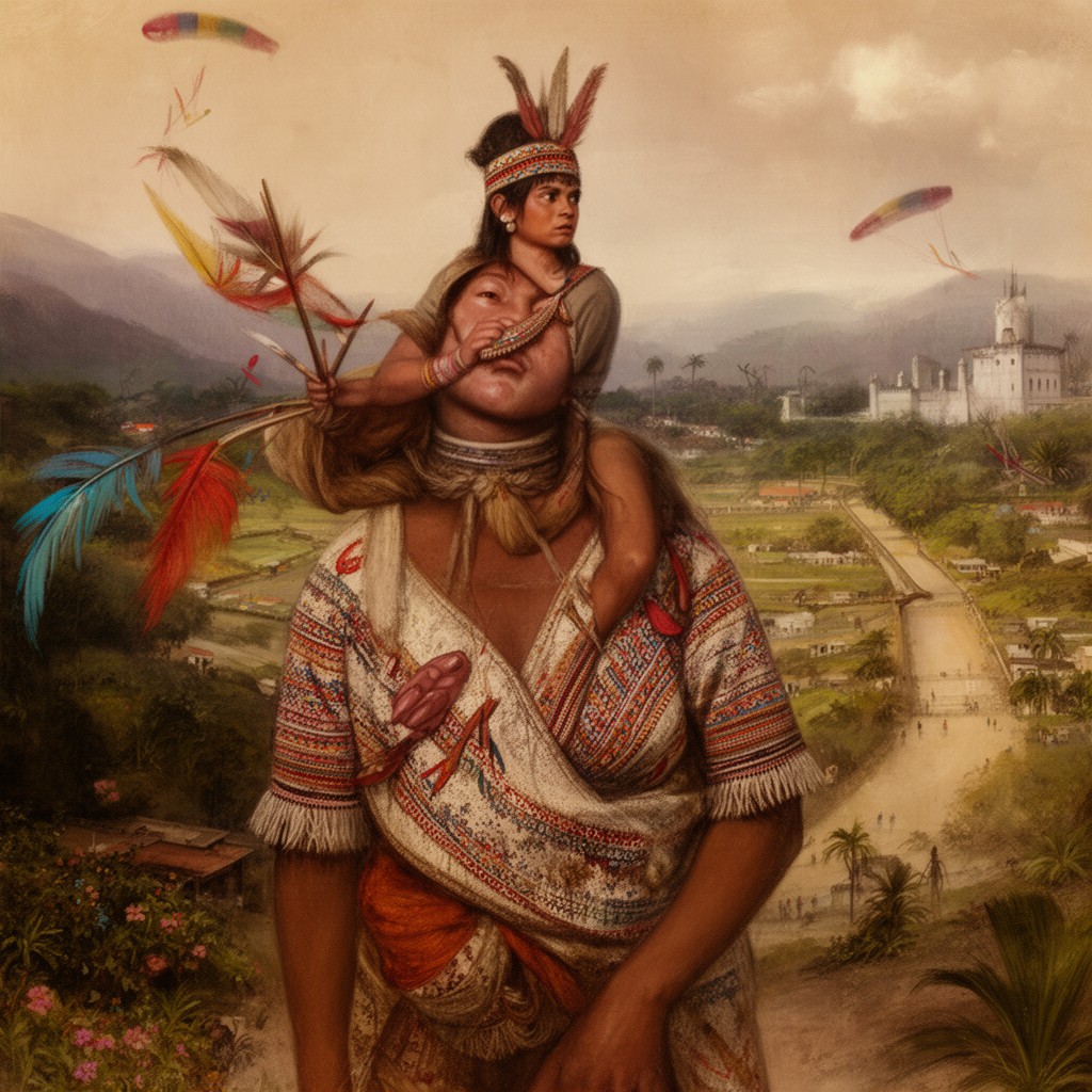 AI-generated illustration of Guayas (indigenous chief in local tradition)