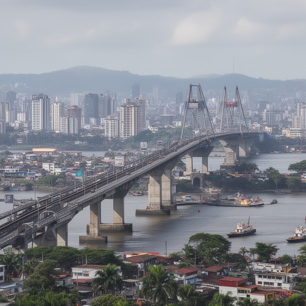 AI-generated illustration of Guayaquil–Durán bridge