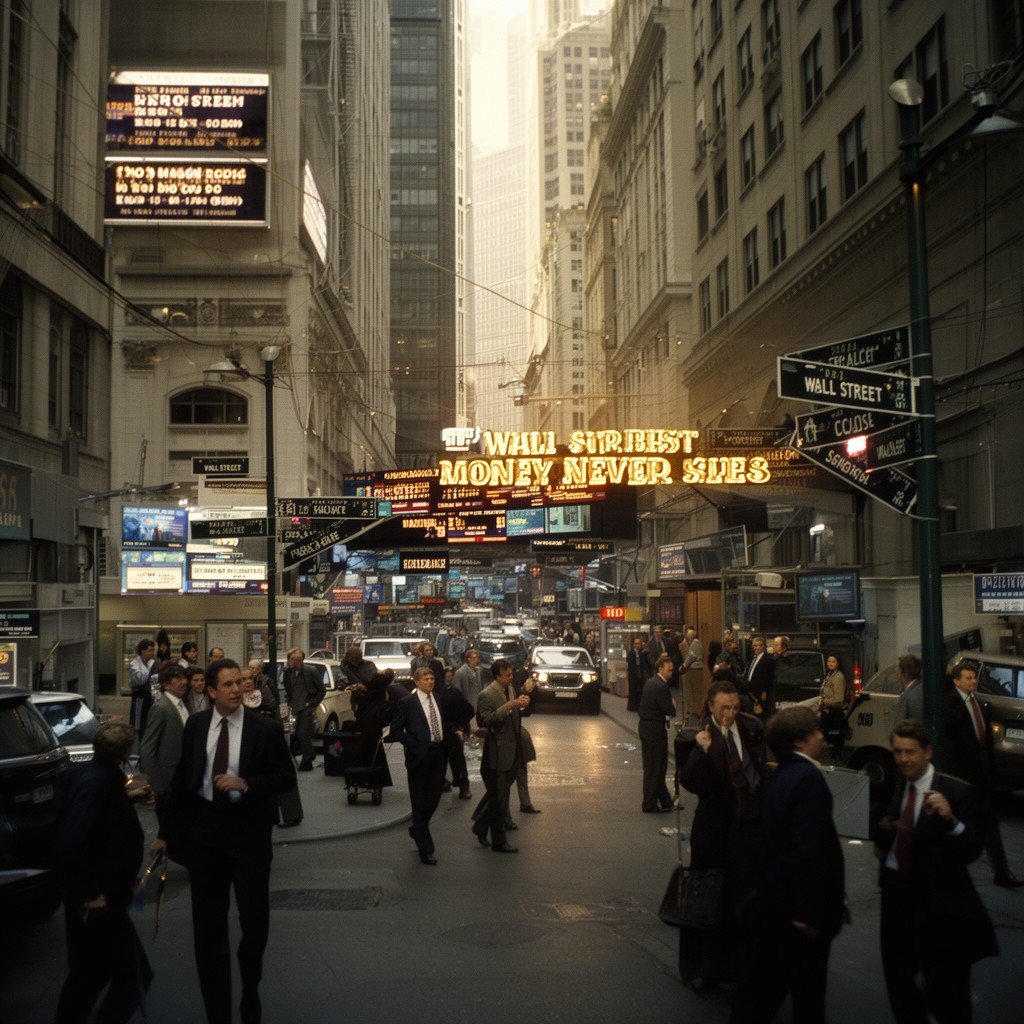 AI-generated illustration of Wall Street: Money Never Sleeps