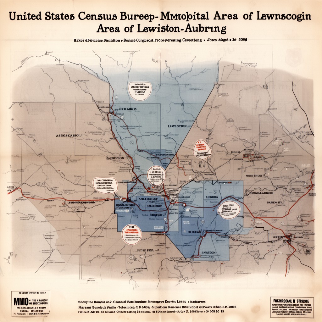 AI-generated illustration of United States Census Bureau metropolitan area of Lewiston-Auburn