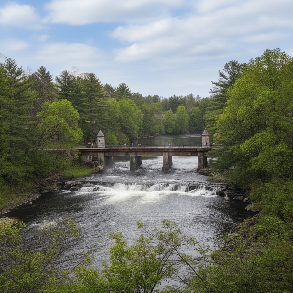 AI-generated illustration of Livermore Falls, Maine