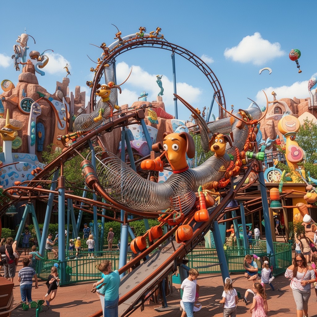 AI-generated illustration of Slinky Dog Dash