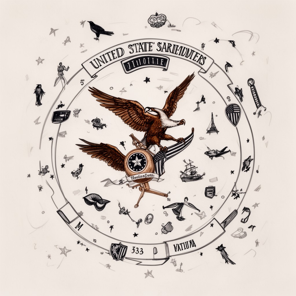 AI-generated illustration of United States national symbols