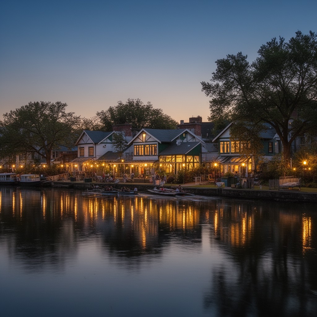 AI-generated illustration of Boathouse Row