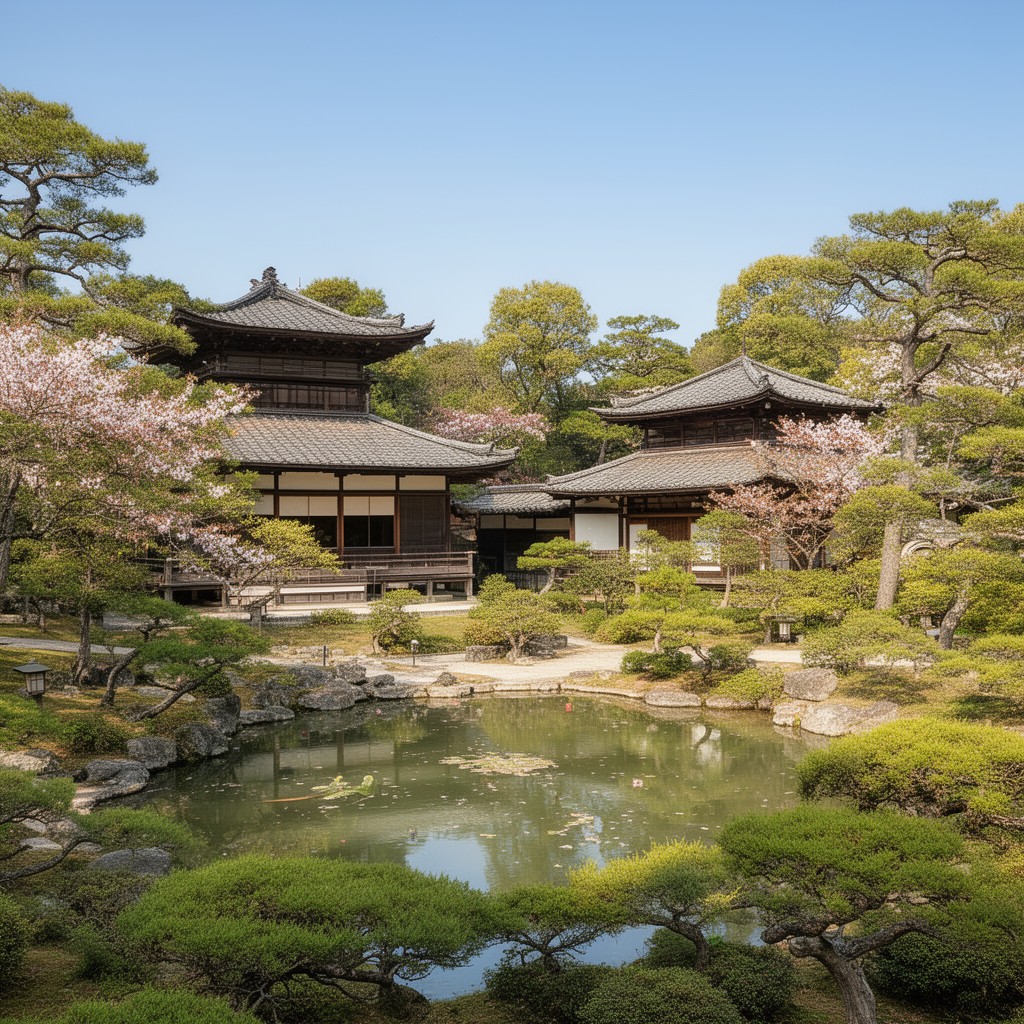 AI-generated illustration of Sankeien Garden