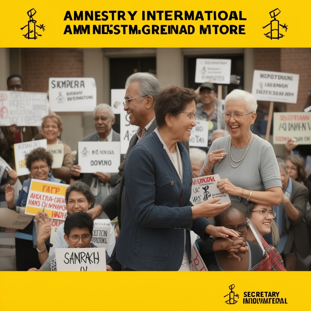 AI-generated illustration of Secretary-General of Amnesty International