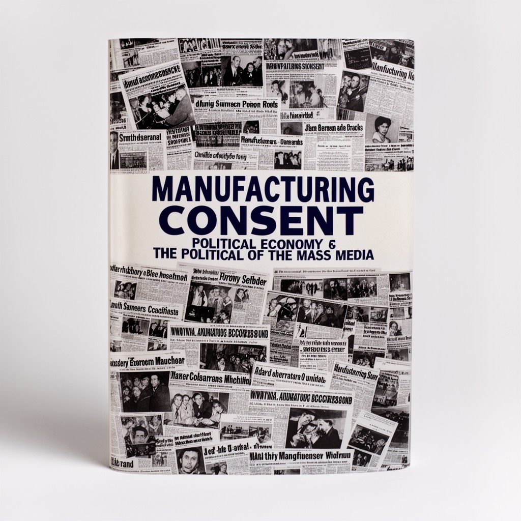 AI-generated illustration of Manufacturing Consent: The Political Economy of the Mass Media