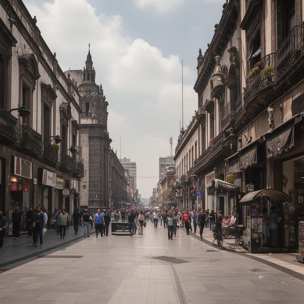 AI-generated illustration of Madero Street