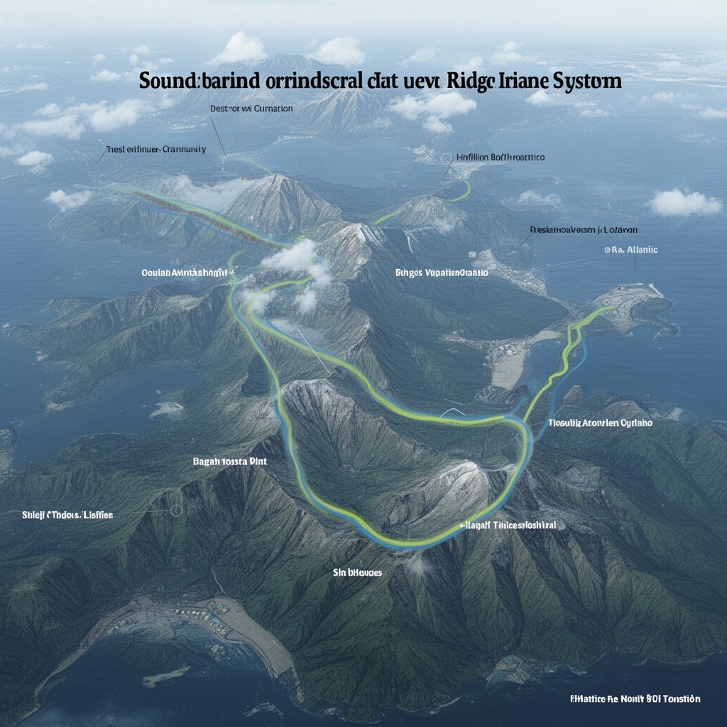 AI-generated illustration of South Atlantic mid-ocean ridge system