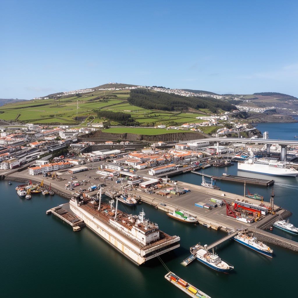 AI-generated illustration of Port of Ponta Delgada