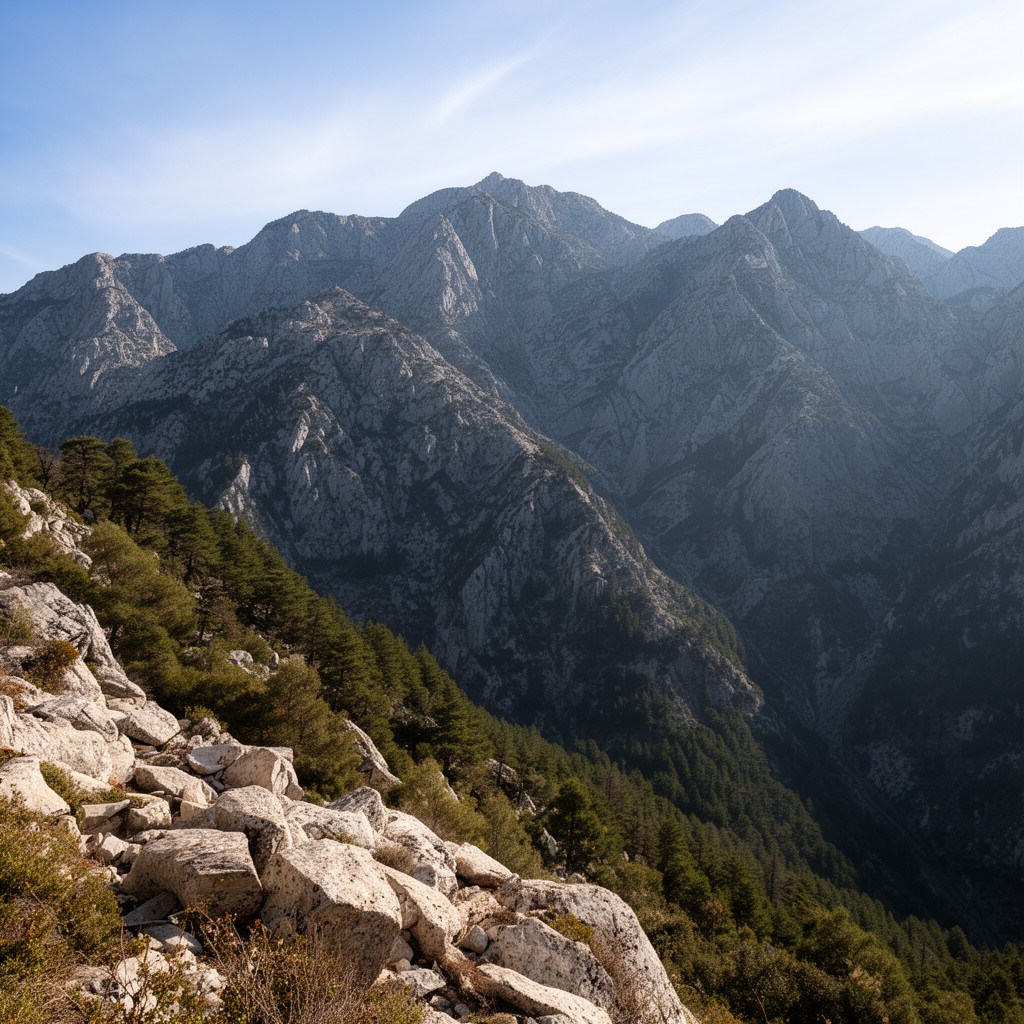 AI-generated illustration of Mount Taygetus