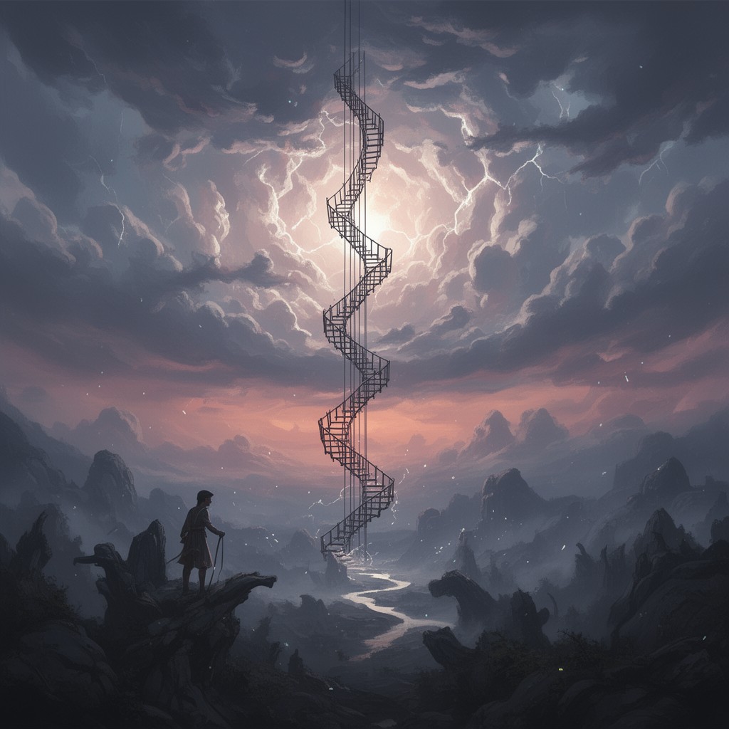 AI-generated illustration of Jacob's ladder