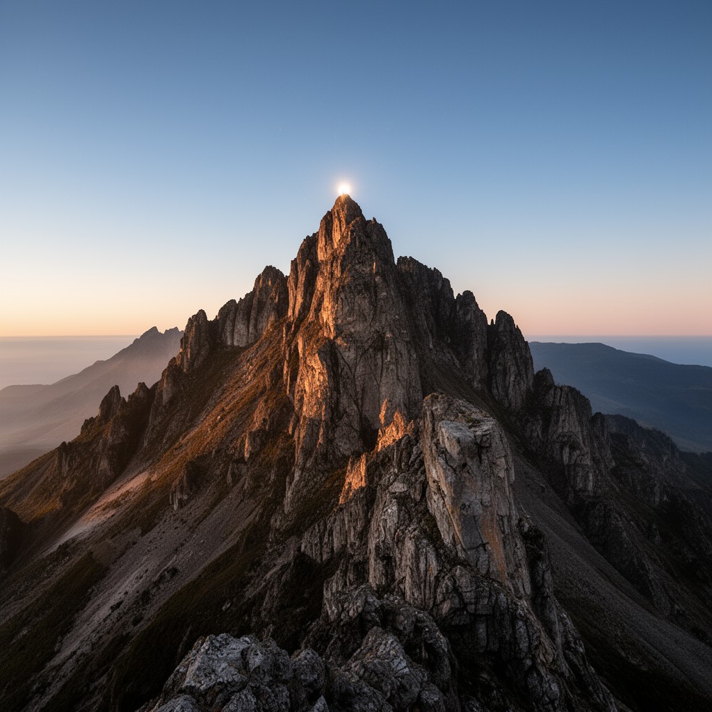 AI-generated illustration of the Mountain of God