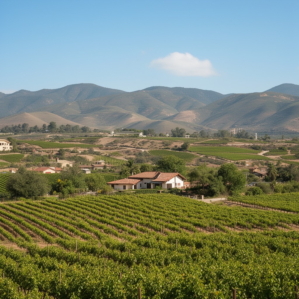 AI-generated illustration of Valle de Guadalupe wine region