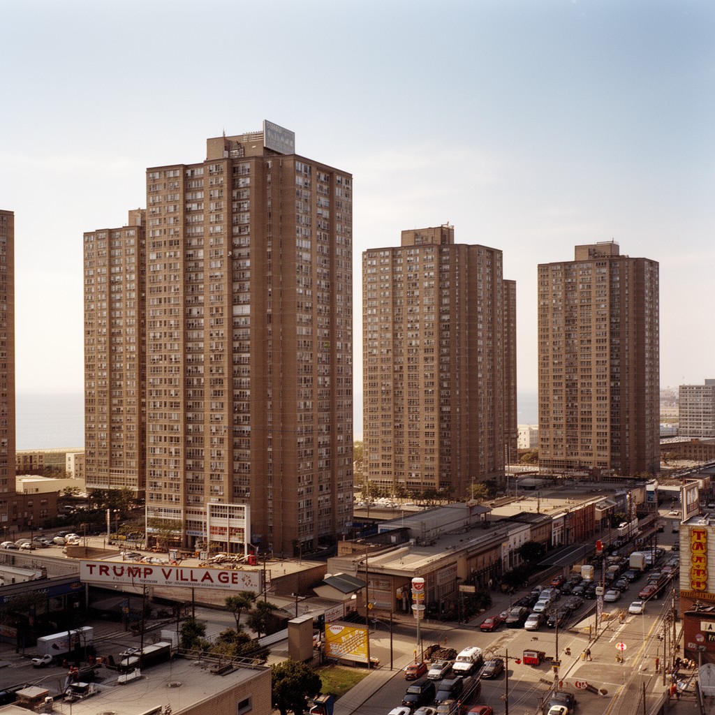 AI-generated illustration of Trump Village housing complex in Coney Island, Brooklyn