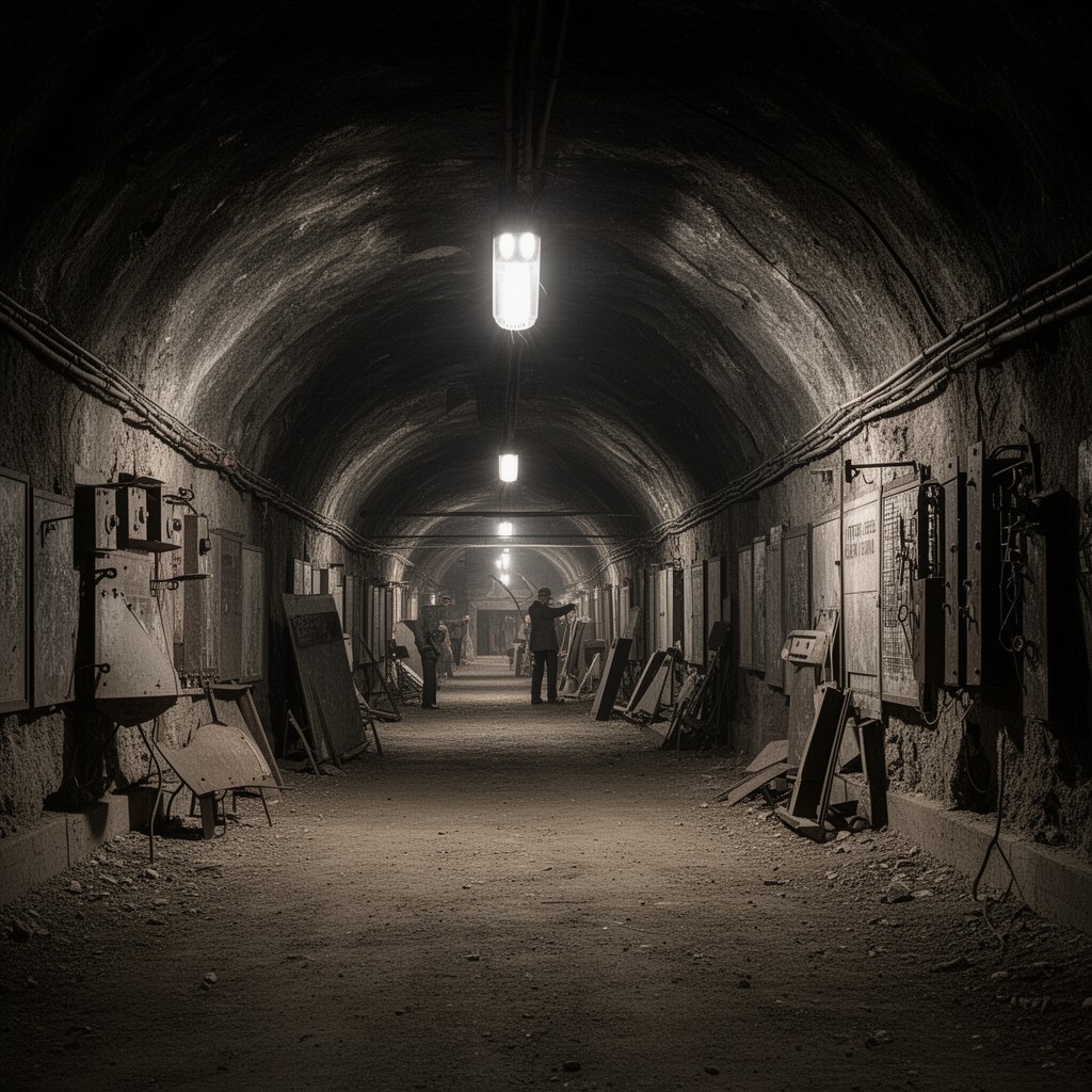 AI-generated illustration of Mittelbau-Dora concentration camp